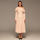 Pink Dropped Shoulder Long Sleeve Top - shopaleena