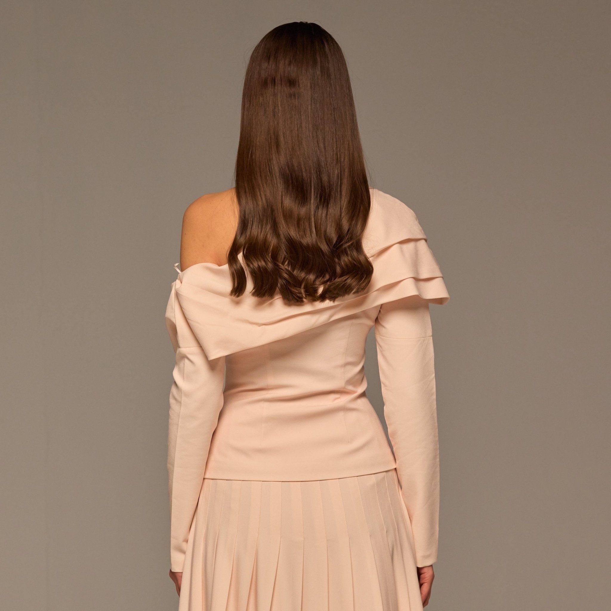 Pink Dropped Shoulder Long Sleeve Top - shopaleena