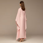 Pink Fitted Maxi Dress with Organza Overlay - shopaleena