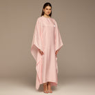 Pink Fitted Maxi Dress with Organza Overlay - shopaleena
