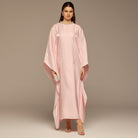 Pink Fitted Maxi Dress with Organza Overlay - shopaleena