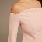 Pink Off - Shoulder Midi Dress - shopaleena