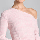 Pink One - Shoulder Tweed - Chiffon Maxi Dress - shopaleena
