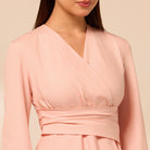 Pink Ruched Waist Poplin Dress - shopaleena