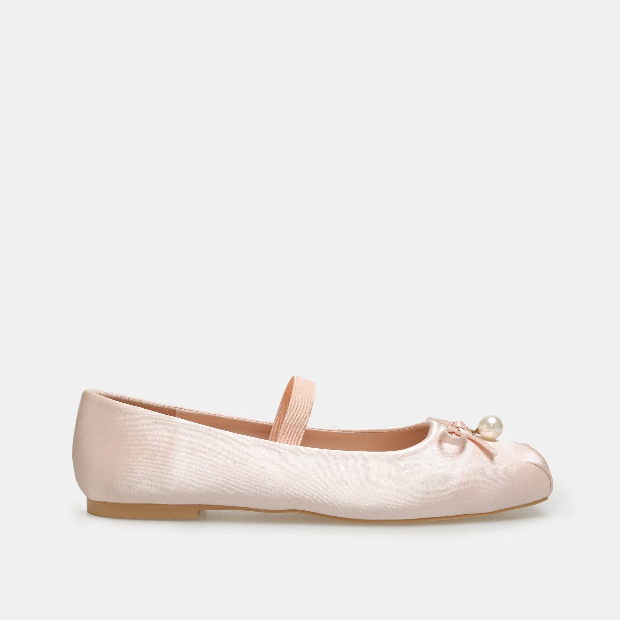 Pink Satin Bow Ballet Flats - shopaleena