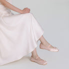 Pink Satin Bow Ballet Flats - shopaleena
