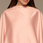 Pink Satin Dress with Cape Sleeves - shopaleena