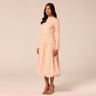 Pink Sequin & Cotton Poplin Midi Dress - shopaleena
