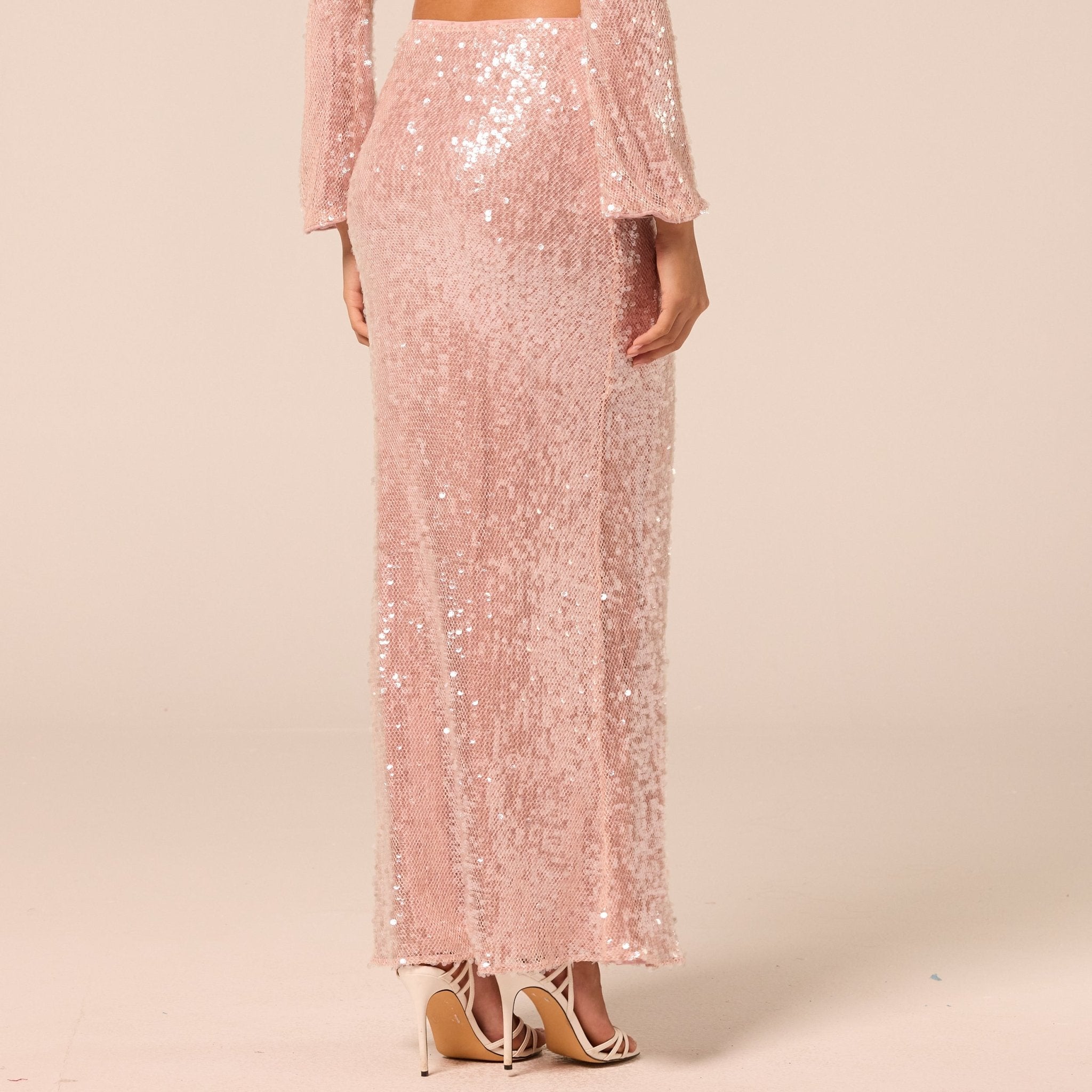 Pink Sequin Mermaid Skirt - shopaleena