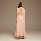 Pink Sleeveless Chiffon Maxi Dress with embroidery - shopaleena