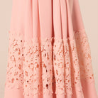 Pink Sleeveless Lace-Paneled Crepe Midi Dress - shopaleena