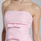 Pink Taffeta Strapless Bow - Detailed Gown - shopaleena
