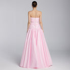 Pink Taffeta Strapless Bow - Detailed Gown - shopaleena