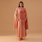 Pink Wrap Linen Cotton Maxi Kaftan - shopaleena