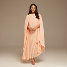 Pleated Cape Midi Dress - shopaleena