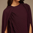 Pleated Cape Midi Dress - shopaleena