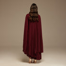 Pleated Cape Midi Dress - shopaleena