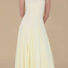 Pleats Aline Skirt Maxi Dress - shopaleena