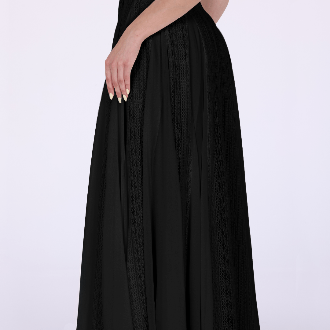 Pleats Aline Skirt Maxi Dress - shopaleena