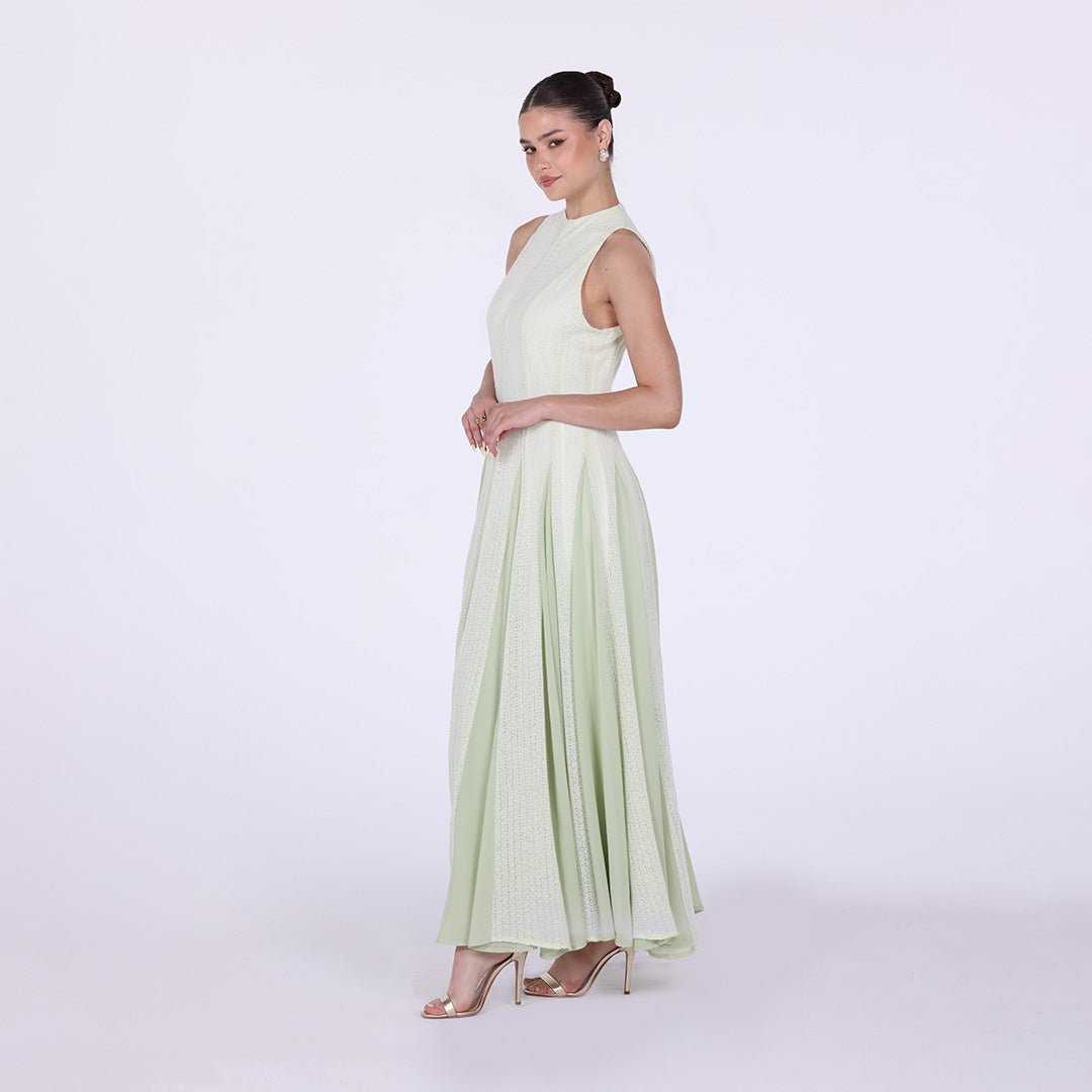 Pleats Aline Skirt Maxi Dress - shopaleena