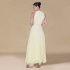 Pleats Aline Skirt Maxi Dress - shopaleena