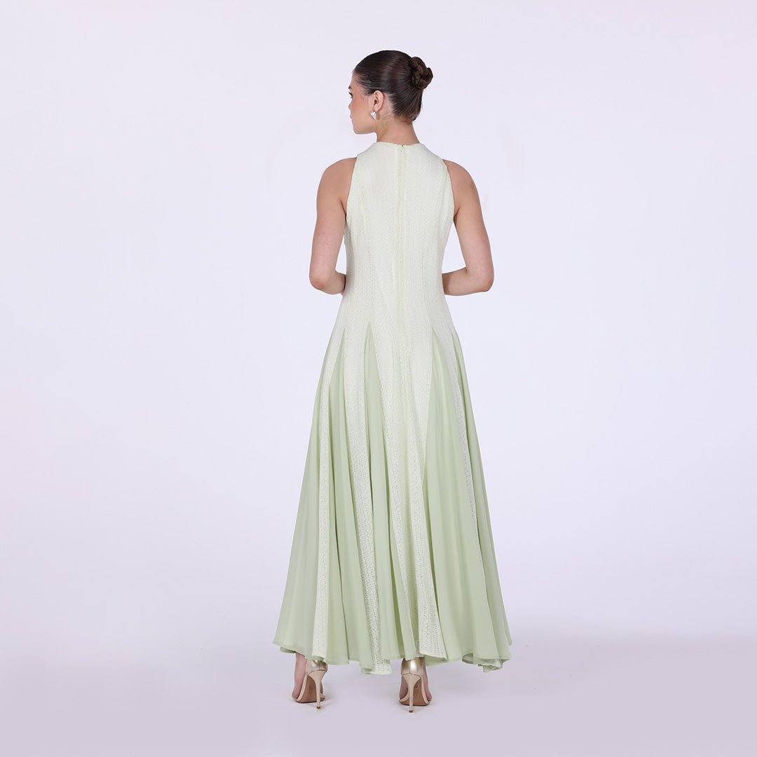 Pleats Aline Skirt Maxi Dress - shopaleena