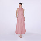Pleats Aline Skirt Maxi Dress - shopaleena