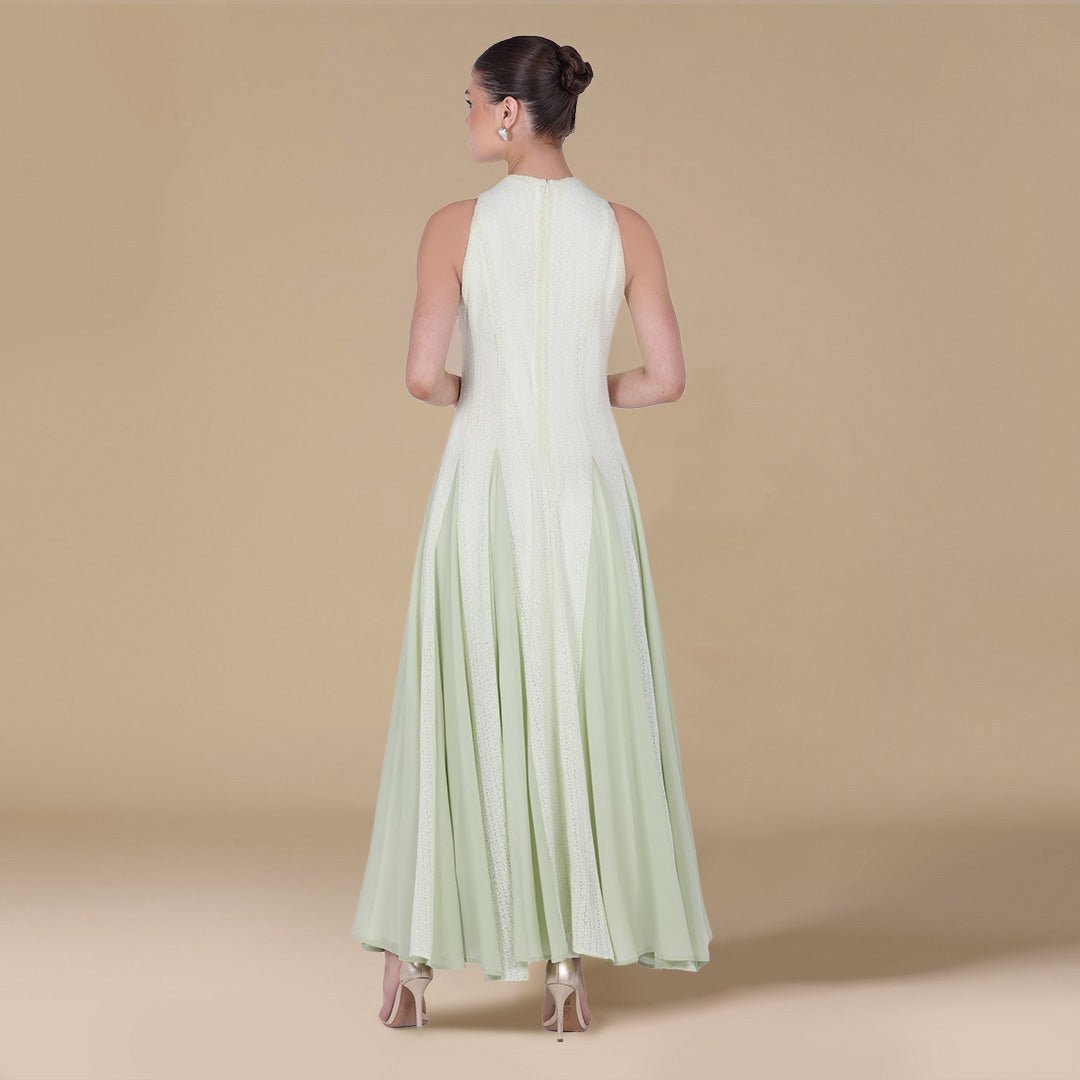 Pleats Aline Skirt Maxi Dress - shopaleena