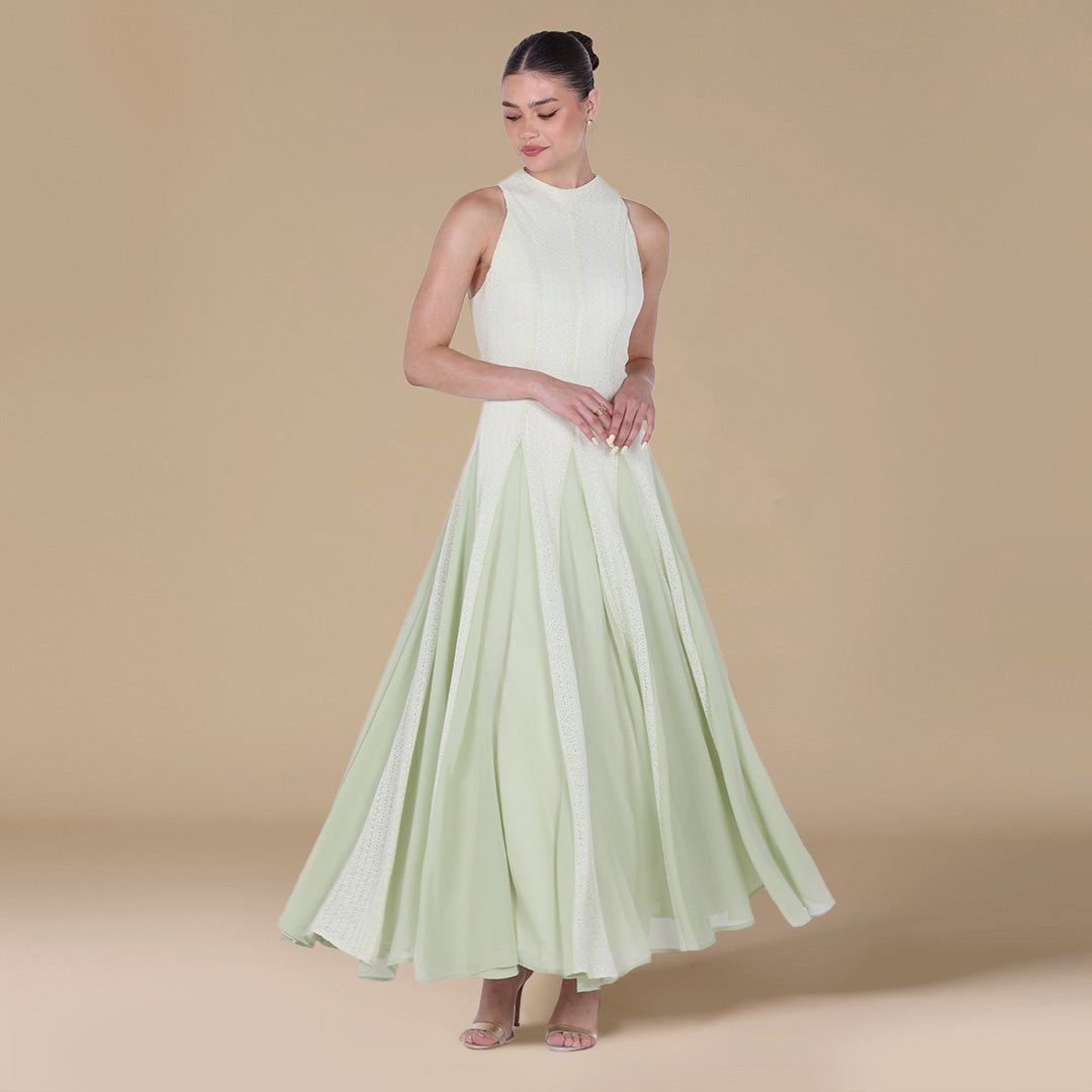 Pleats Aline Skirt Maxi Dress - shopaleena