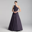 Plum One Shoulder Ruched Gown - shopaleena