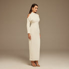 Poet Shoulder Long Sleeve Maxi Dress - shopaleena