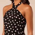 Polka Dot Halter Neck Poplin Midi Dress - shopaleena
