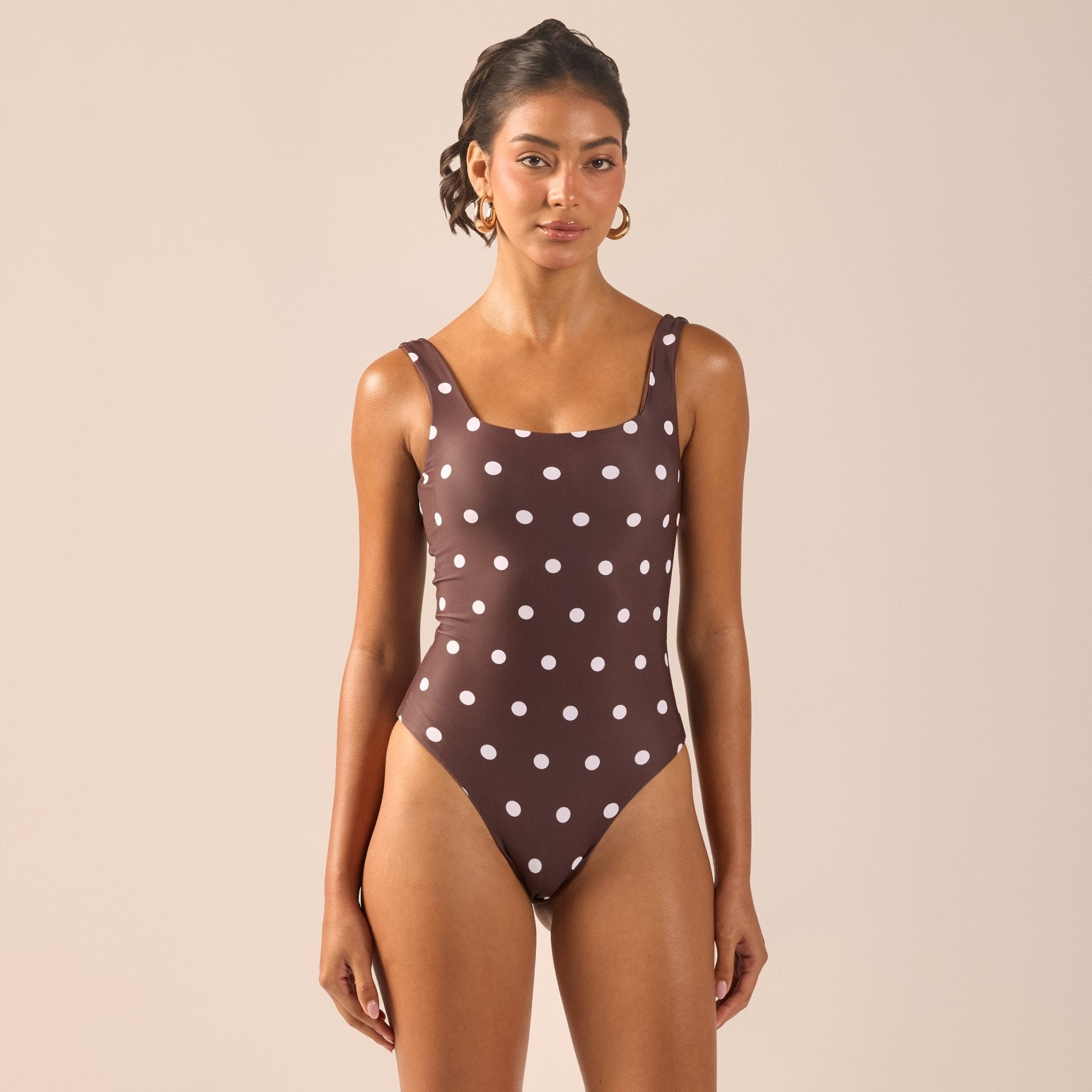 Polka Dot One Piece Swimsuit - shopaleena