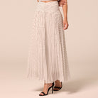 Polka Dot Pleated Chiffon Skirt - shopaleena