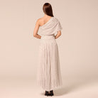 Polka Dot Pleated Chiffon Skirt - shopaleena