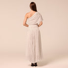 Polka Dot Pleated Chiffon Skirt - shopaleena