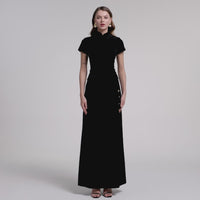 Short Sleeve Velvet Maxi Dress