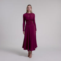 Corset Waist Long Sleeve Dress