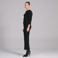 High waist knitted flare pant