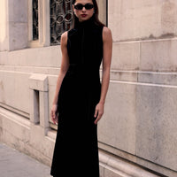 Velvet A-line Sleeveless Dress