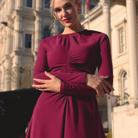 Corset Waist Long Sleeve Dress