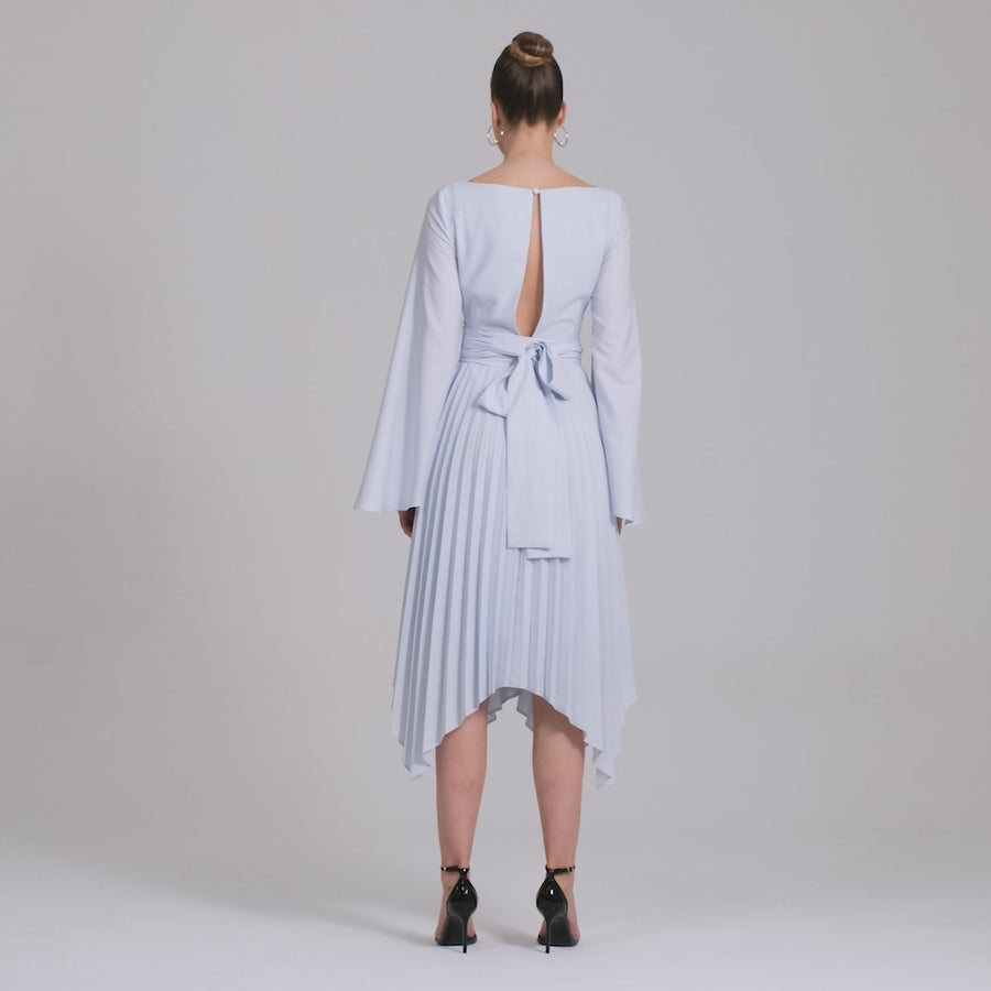Long Sleeve Wrap Midi Dress