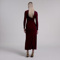 Asymmetric Neck Bodycon Maxi Dress