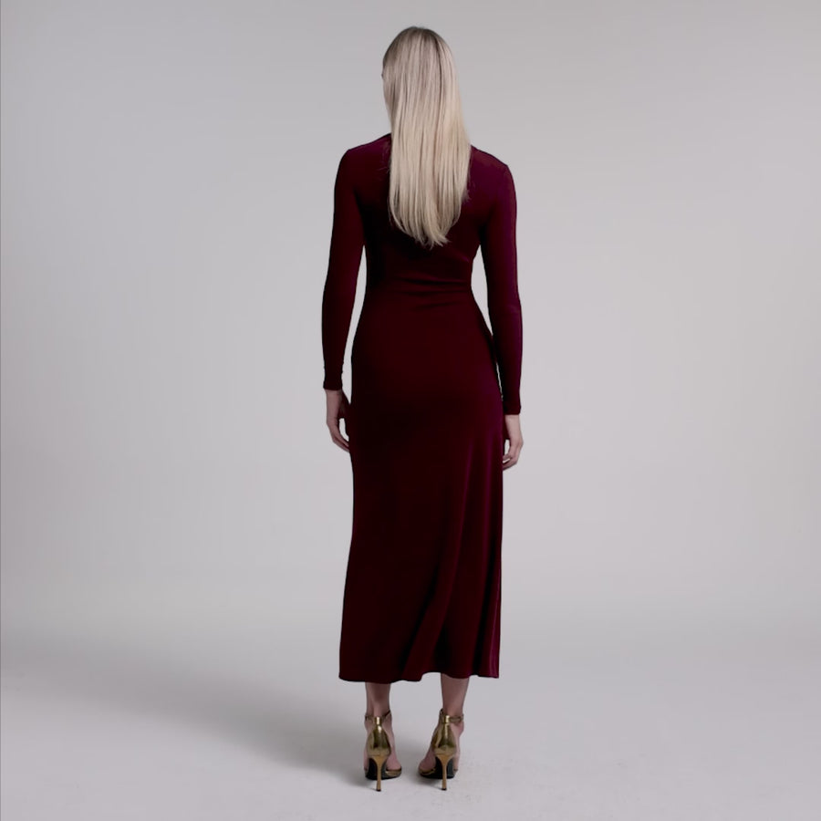 Asymmetric Neck Bodycon Maxi Dress