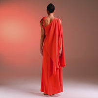 Maxi Kaftan with One Detailed Shoulder