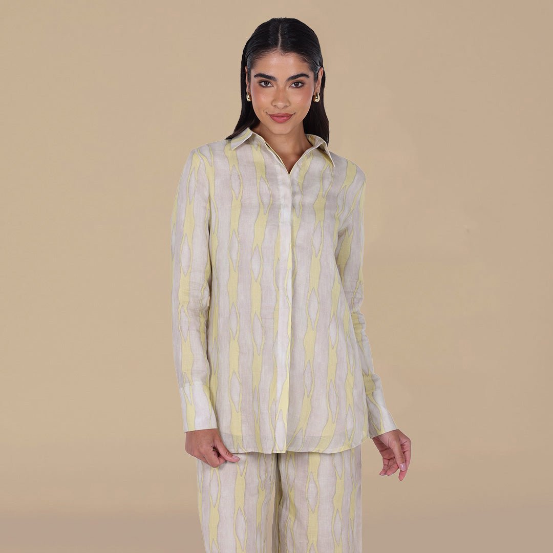 Printed Cotton Long Sleeves Shirt - shopaleena