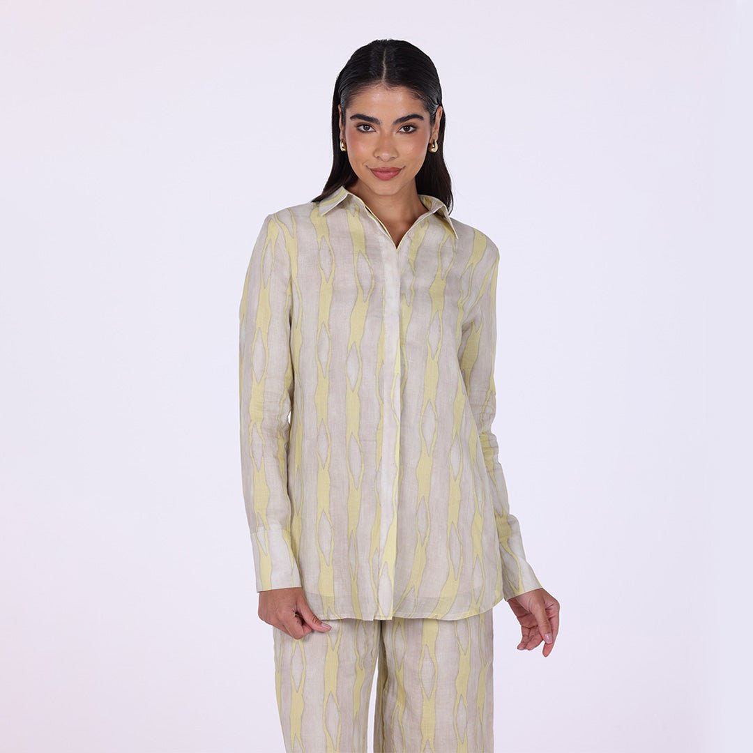 Printed Cotton Long Sleeves Shirt - shopaleena