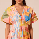 Printed Kimono Sleeve Cotton Dress - shopaleena