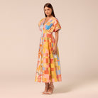 Printed Kimono Sleeve Cotton Dress - shopaleena