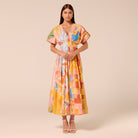 Printed Kimono Sleeve Cotton Dress - shopaleena
